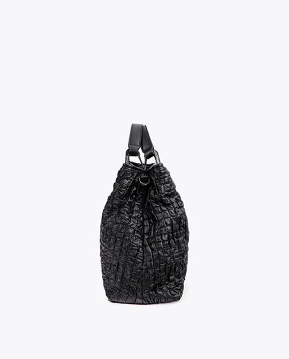 Ruched Leather Effect Bag