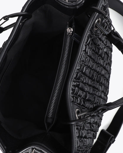 Ruched Leather Effect Bag