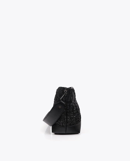 Ruched Faux Leather Crossbody