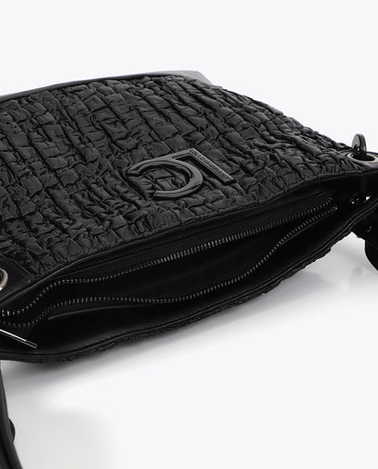 Ruched Faux Leather Crossbody