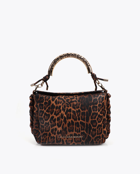 Metallic Handle Shoulder Bag Custom Animal Print