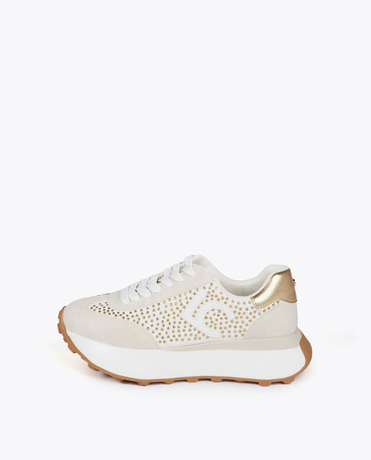 Platform Sneakers with Metallic Studs
