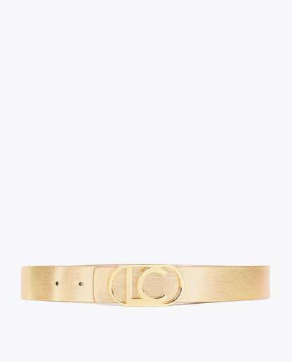 Reversible Belt with Metallic Oval Buckle