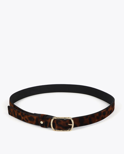 Narrow Leopard Print Belt