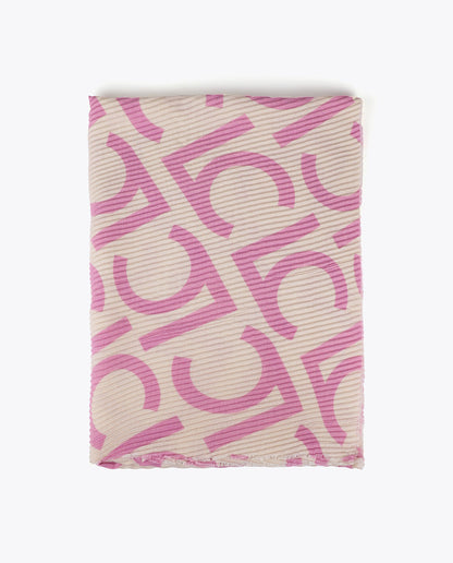 Two-tone Pleated Scarf