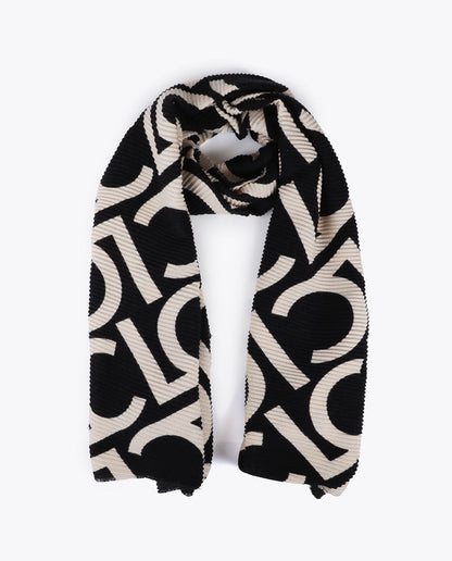 Two-tone Pleated Scarf