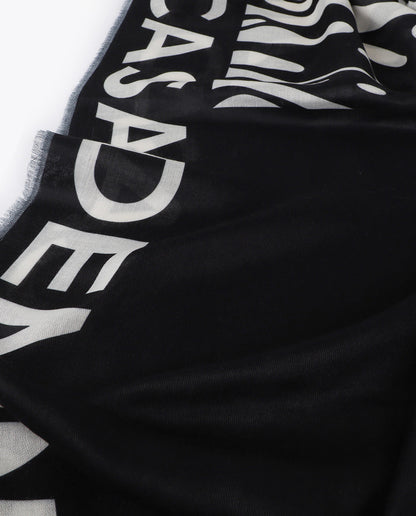 Zebra and Solid Print Scarf