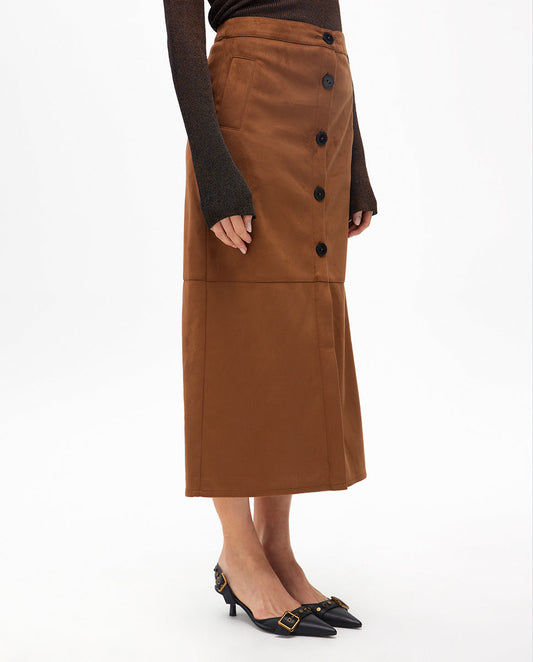 Midi Suede Pencil Skirt