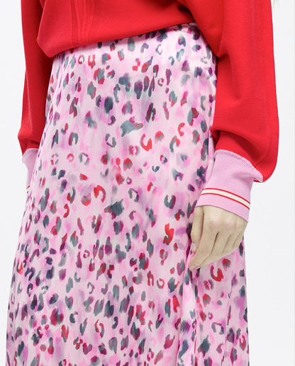 Animal Print A-line Midi Skirt