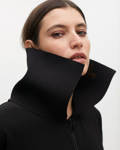 Sweatshirt with Front Pocket Leather Effect