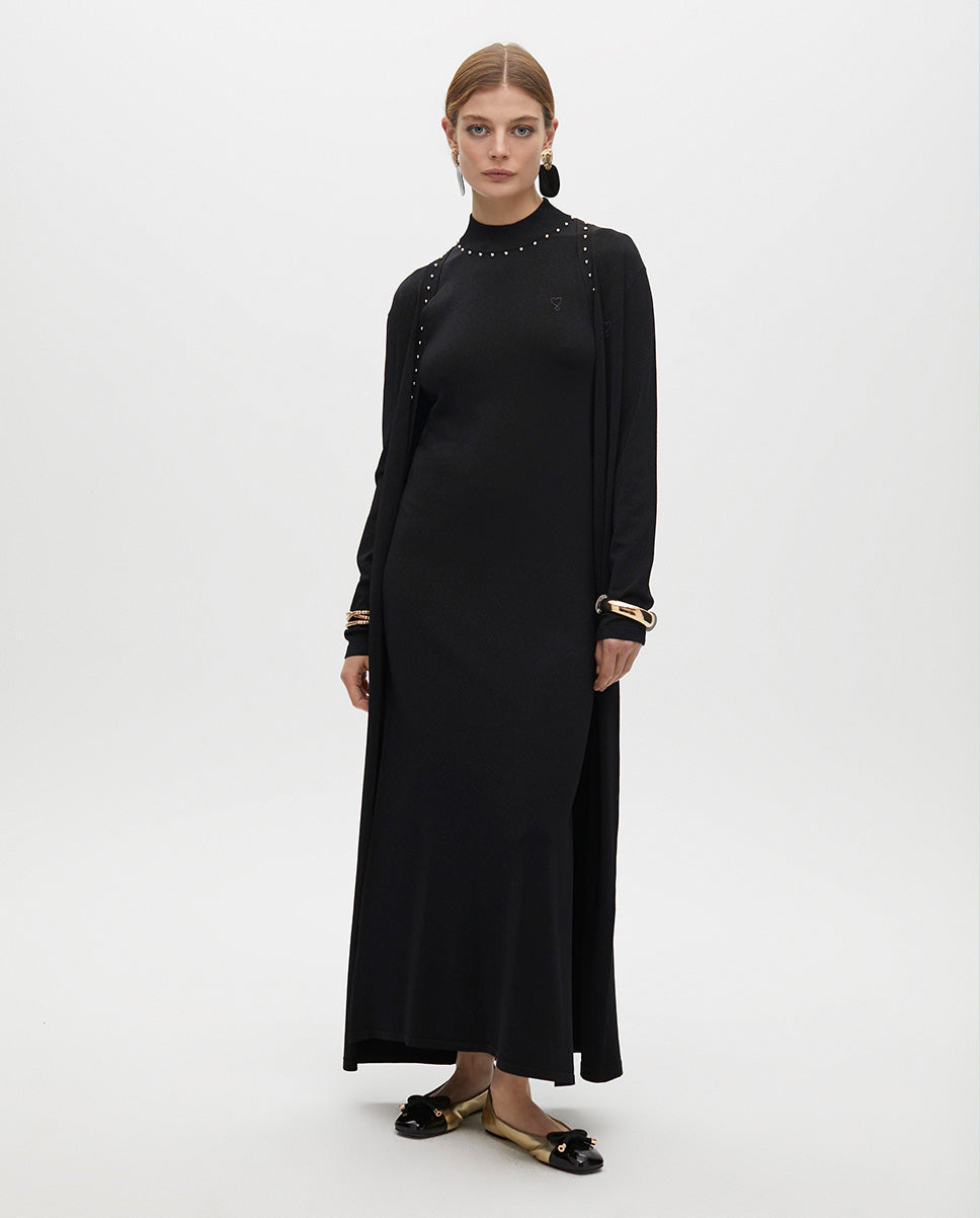 Long Lurex Knit Cardigan