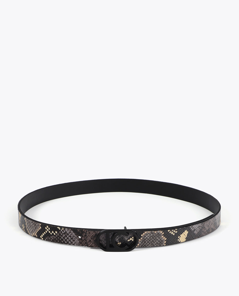 Reversible Animal Print Belt Pack with Interchangeable Buckle