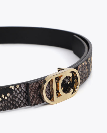 Reversible Animal Print Belt Pack with Interchangeable Buckle