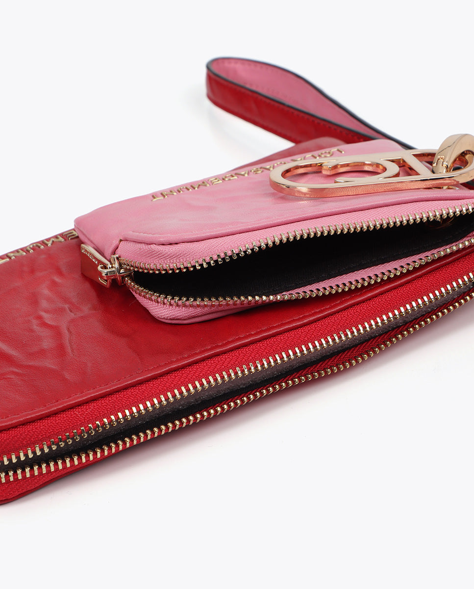 Bicolor Wallet with Oval Logo