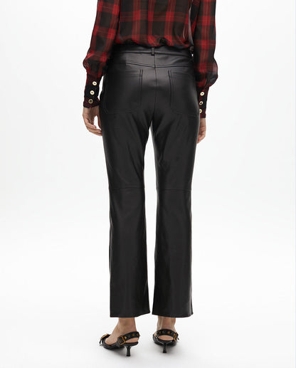 Leather Effect Zip Trousers