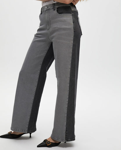 Bicolor Wideleg Jeans