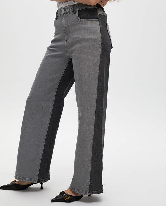 Bicolor Wideleg Jeans