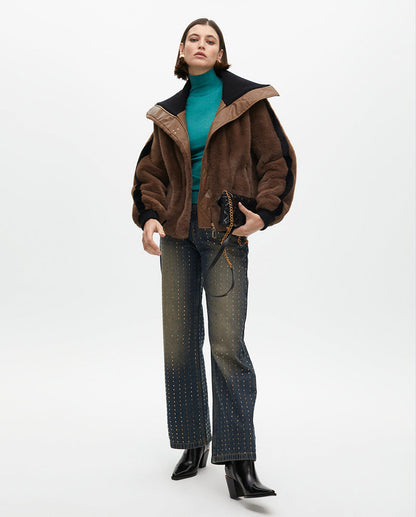Worn Wideleg Jeans with Copper Details