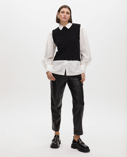 Faux Leather Jogger Pants