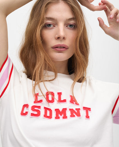T-shirt with Ribbed Sleeve Detail
