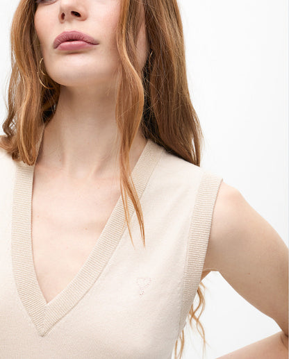 Basic Top with Lurex Contrast Detail