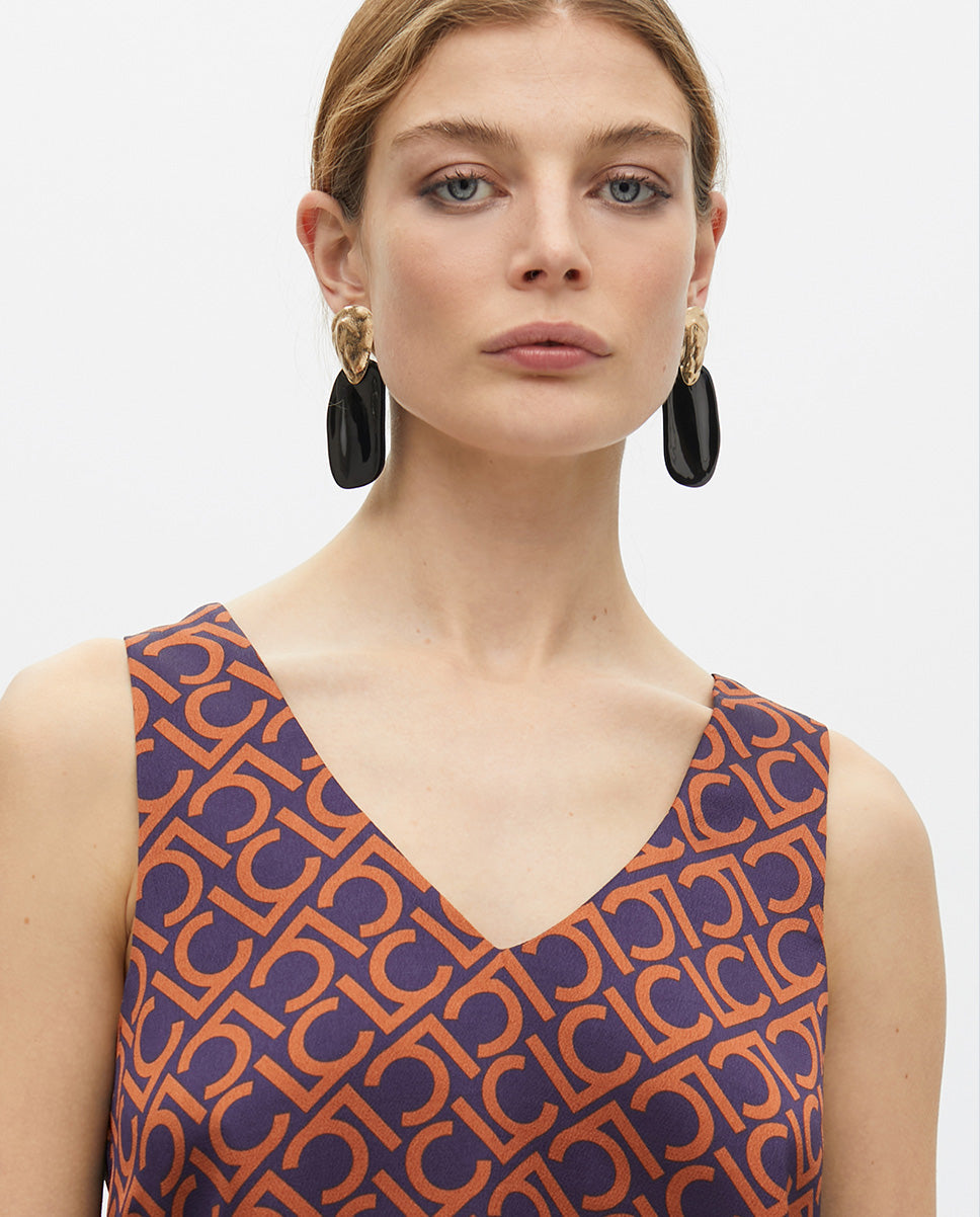 V-Neck Printed Top
