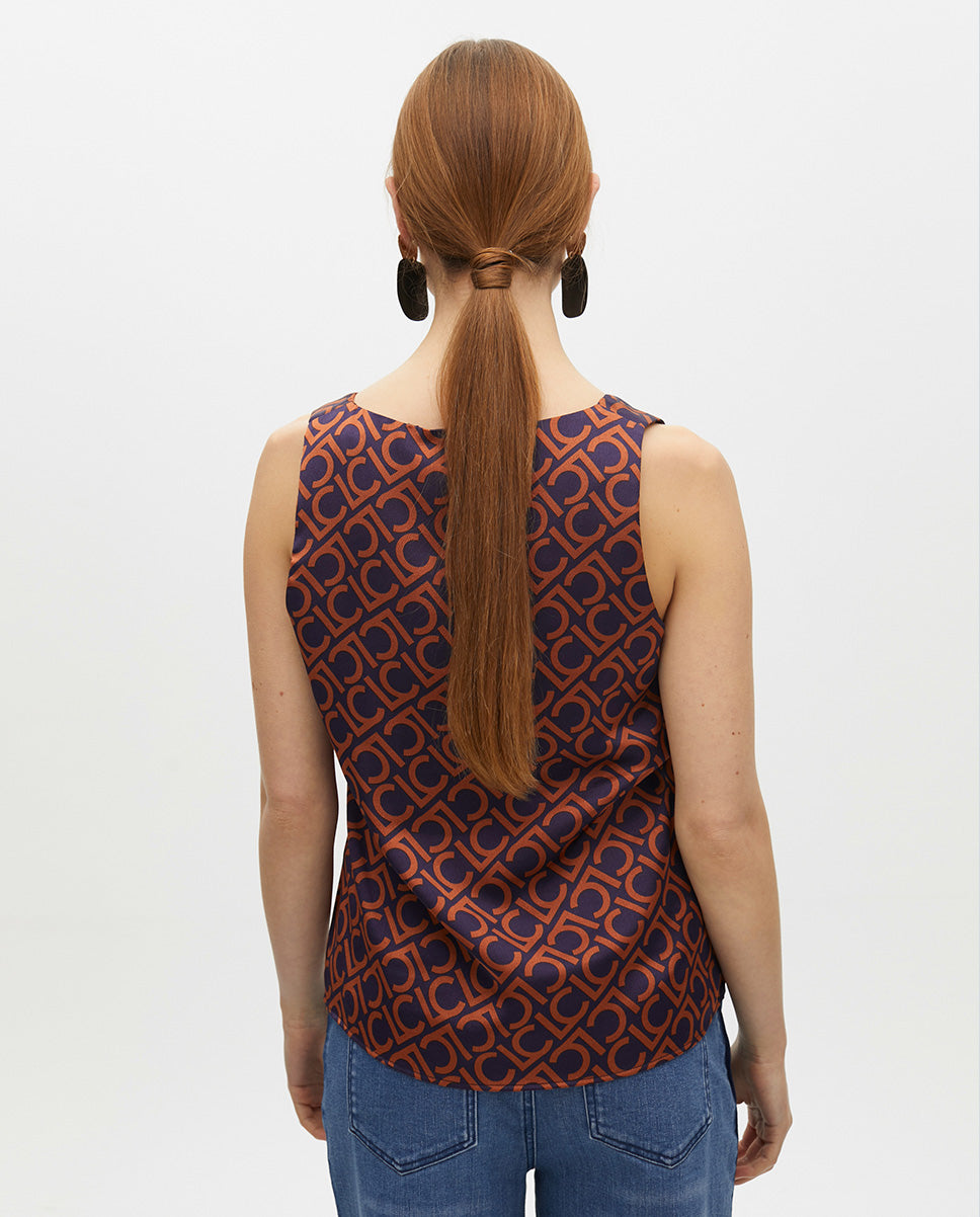 V-Neck Printed Top
