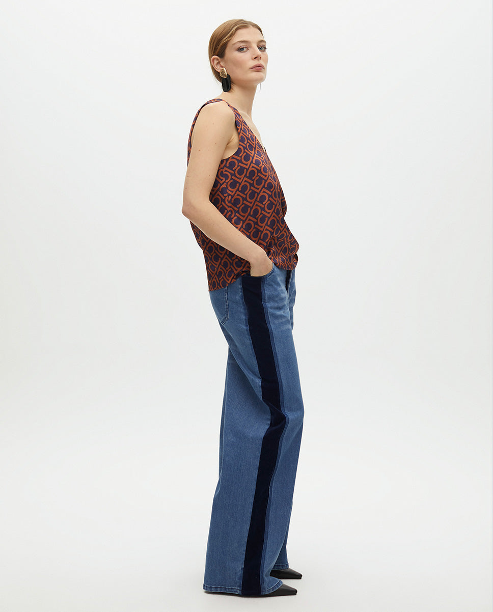 V-Neck Printed Top