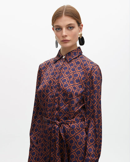 Logo Printed Shirt Dress
