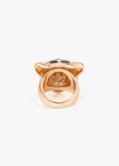 lf2603025-Leopard head ring-Gold