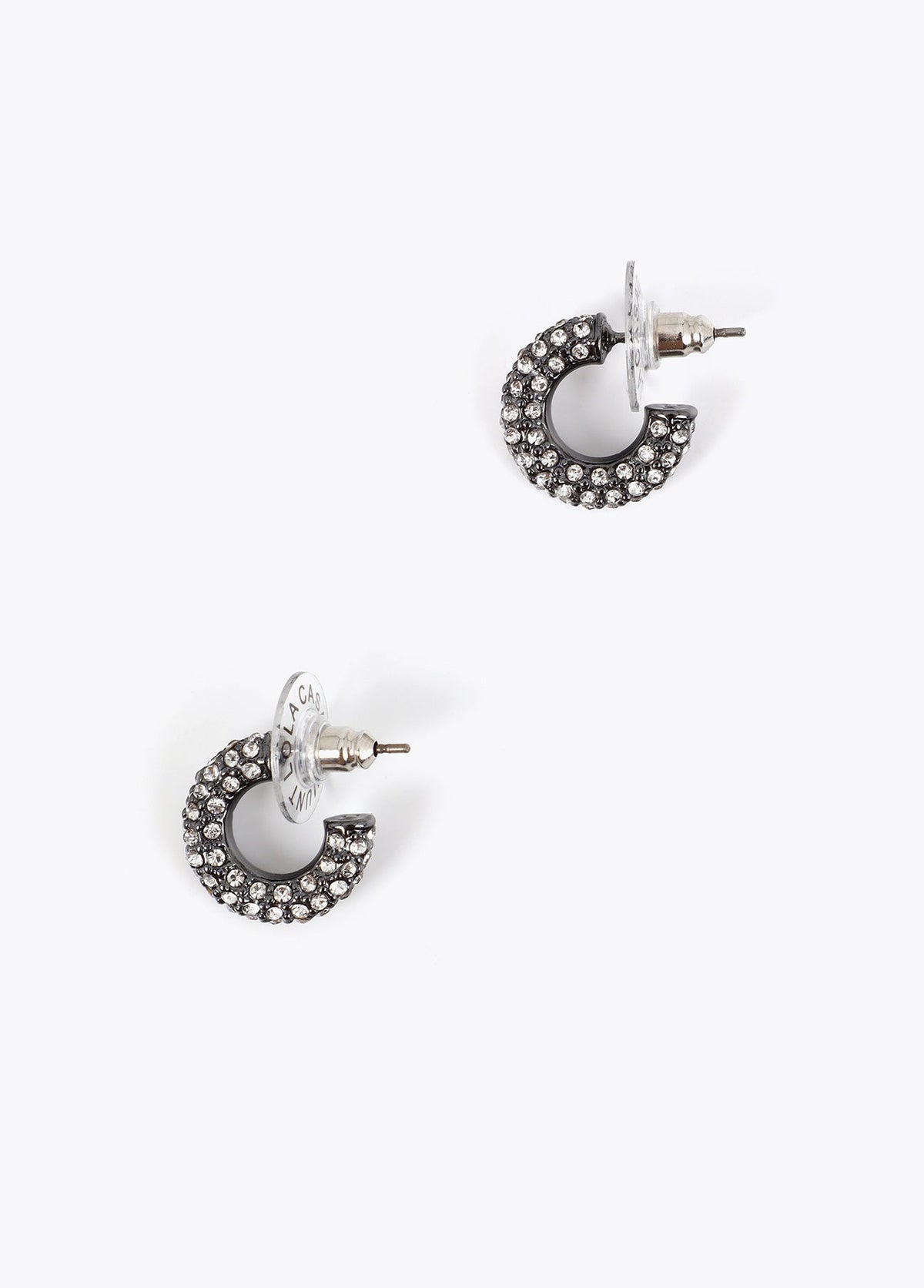 lf2603064-Pack of crystal hoop earrings-Silver