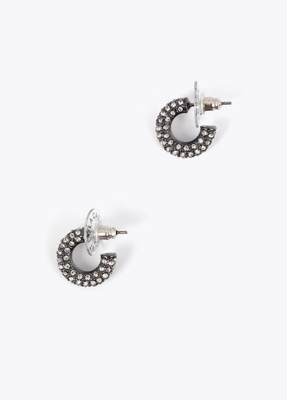 lf2603064-Pack of crystal hoop earrings-Silver