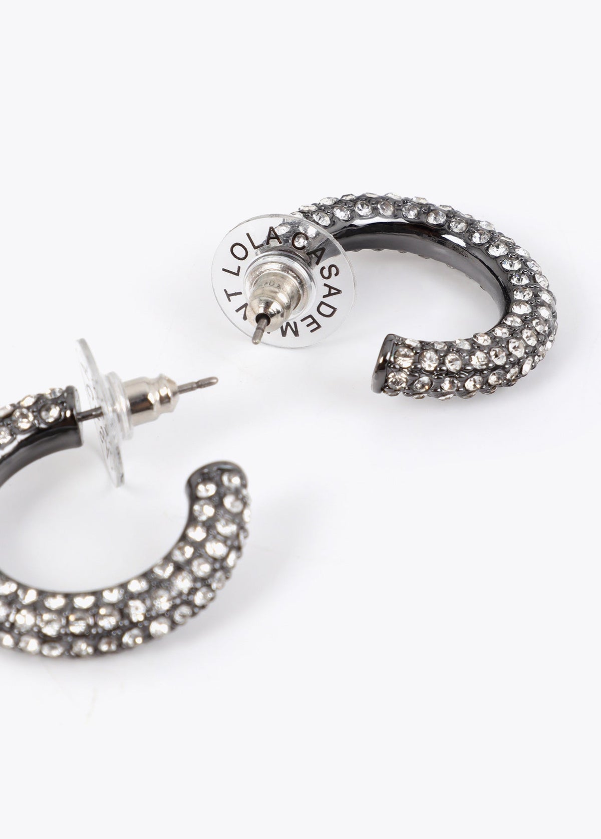 lf2603064-Pack of crystal hoop earrings-Silver