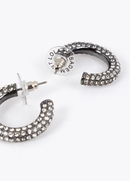 lf2603064-Pack of crystal hoop earrings-Silver