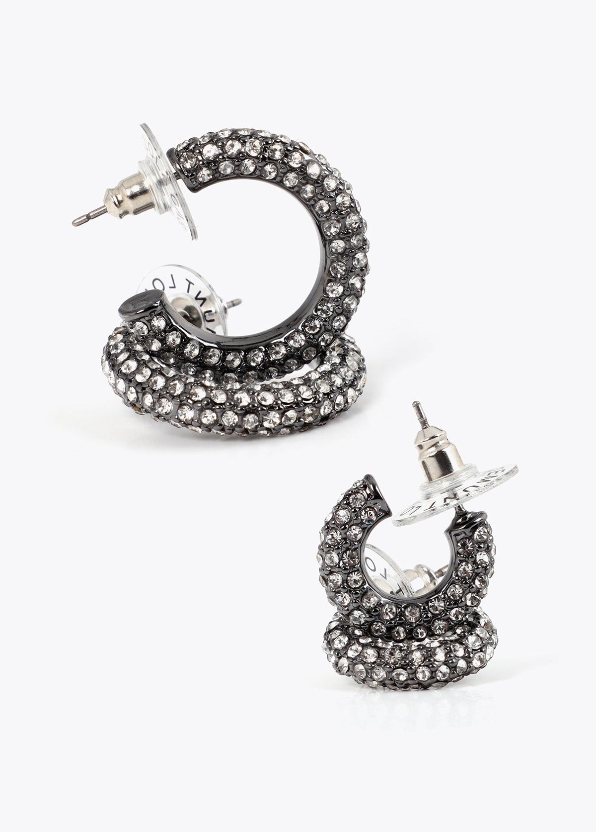 lf2603064-Pack of crystal hoop earrings-Silver