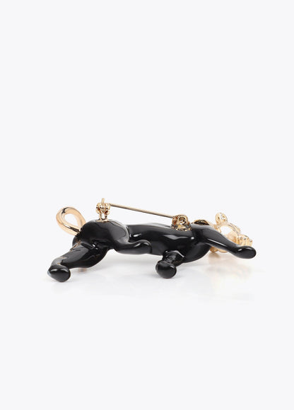 lf2603067-Leopard brooch-Metal-Black