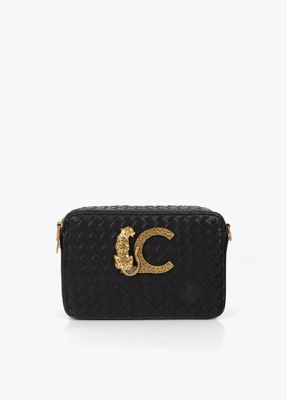 lf2604019-Crossbody bag braided material-Black