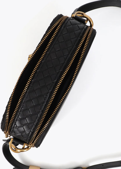 lf2604019-Crossbody bag braided material-Black