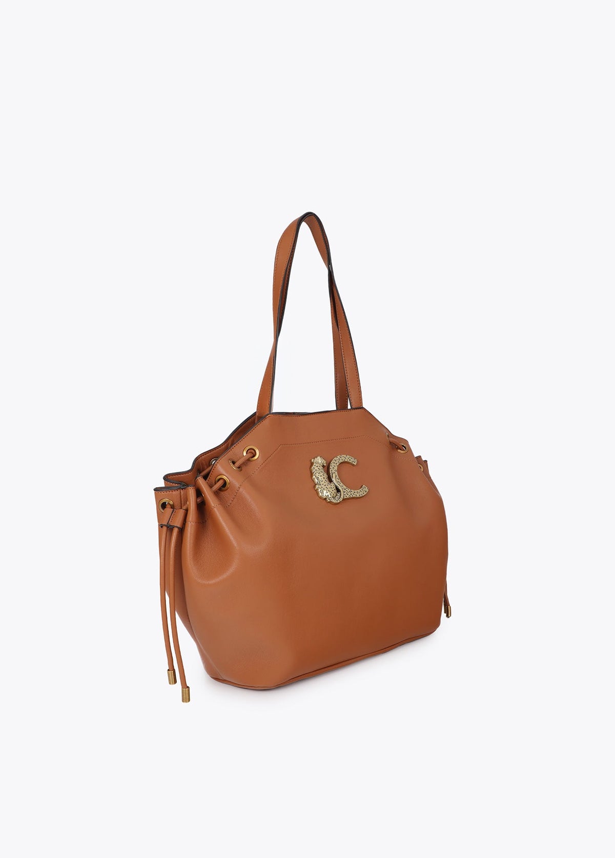 lf2604021-Shopper with adjustable chain detail-Brown