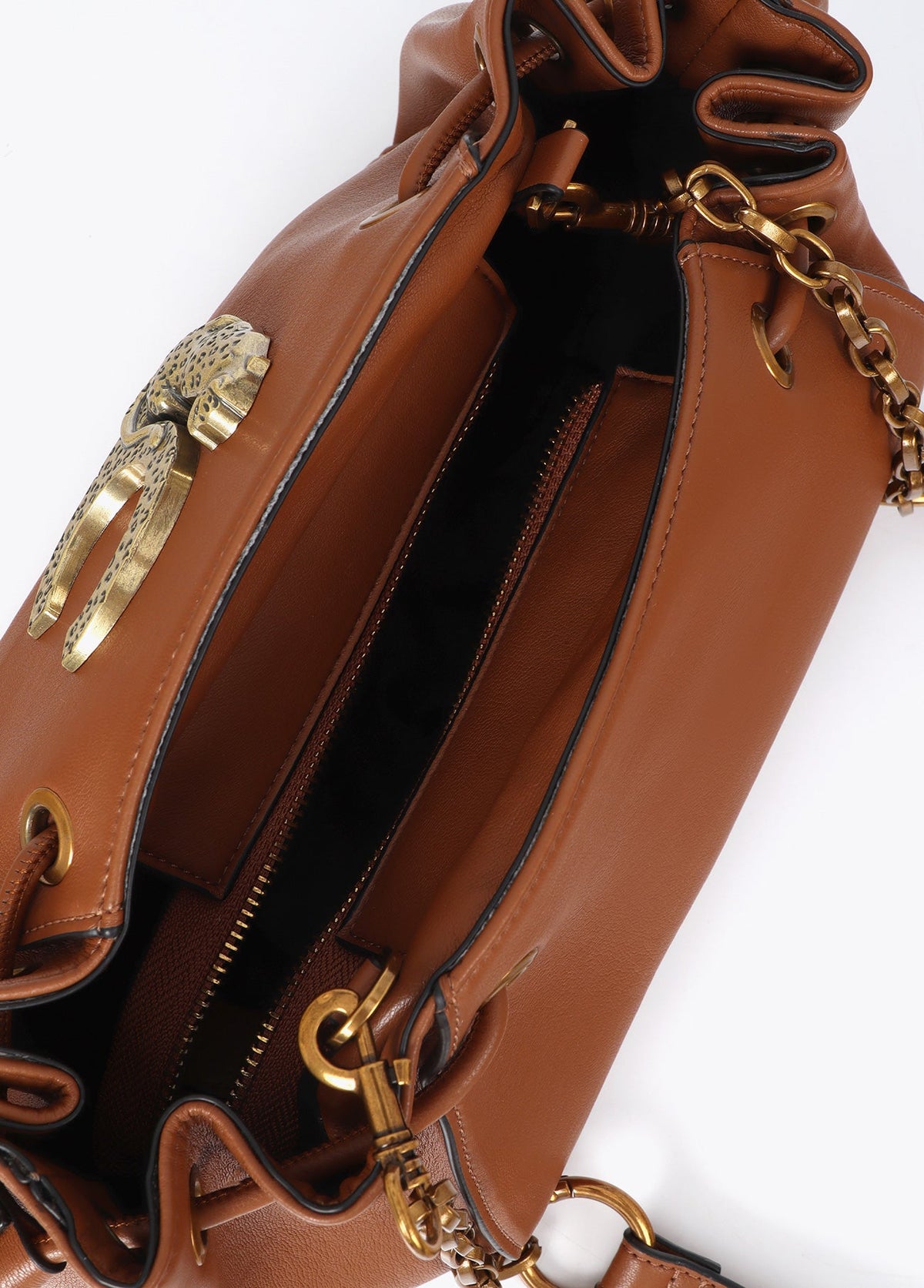 lf2604022-Crossbody bag with adjustable chain detail-Brown