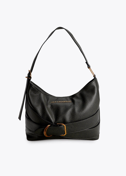 lf2604042-Hobo with belt detail-Black