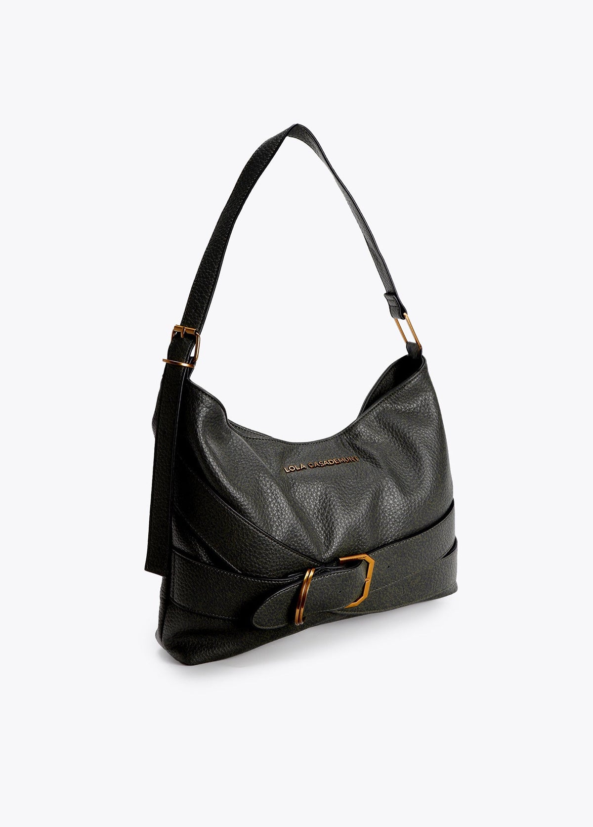 lf2604042-Hobo with belt detail-Black
