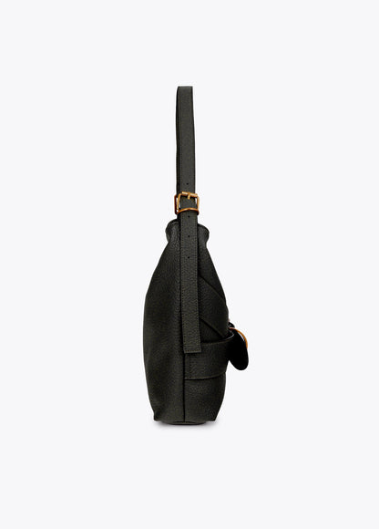 lf2604042-Hobo with belt detail-Black
