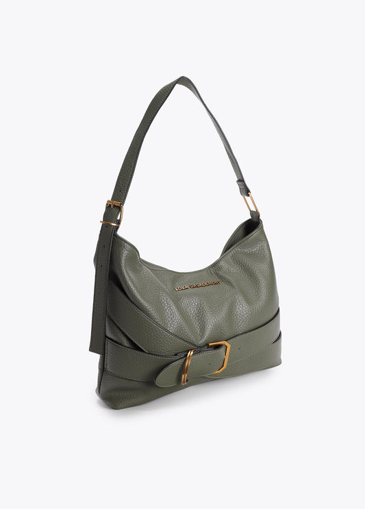lf2604042-Hobo with belt detail-Khaki