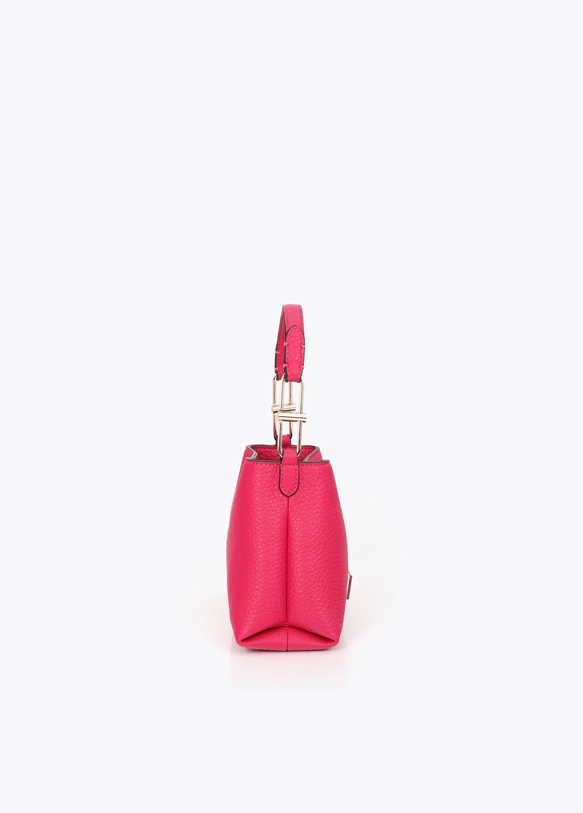 lf2604049-Matching logo faux leather shoulder bag-Fuchsia
