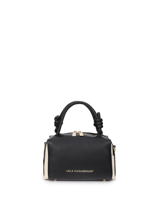 lf2604052-Two-tone faux leather shoulder bag-Black-Ecru