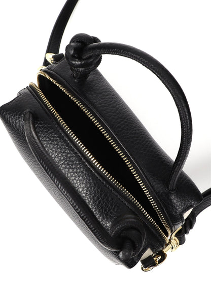 lf2604052-Two-tone faux leather shoulder bag-Black-Ecru