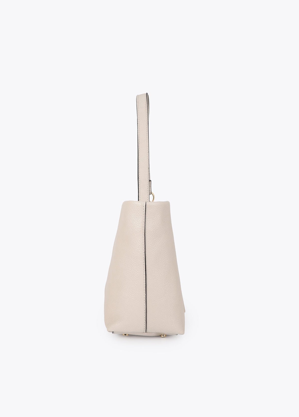 lf2604058-Faux leather shoulder bag with pompoms-Ecru