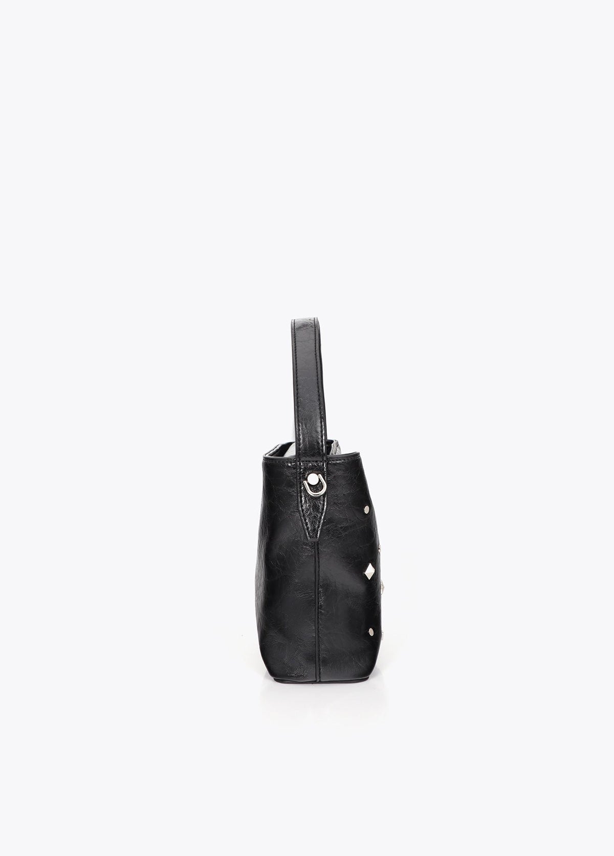 lf2604060-Star and heart studded shoulder bag-Black