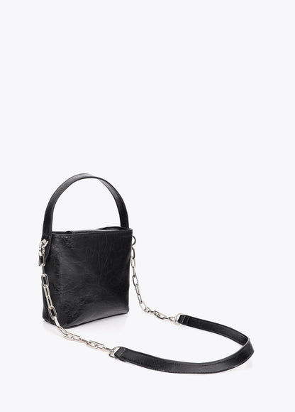 lf2604060-Star and heart studded shoulder bag-Black